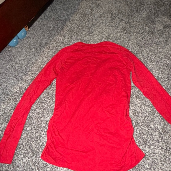 Red Athletic Long Sleeve Top - Picture 5 of 5